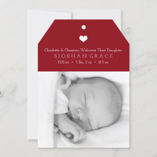 Heart New Baby Red Personalized Photo Template