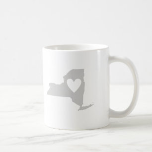 Heart New York State Silhouette Coffee Mug