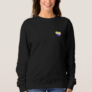 Heart Nonbinary Subtle Flag Enby Pride Trans Lgbtq Sweatshirt