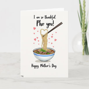 Heart Noodle Soup Mothers Day Card