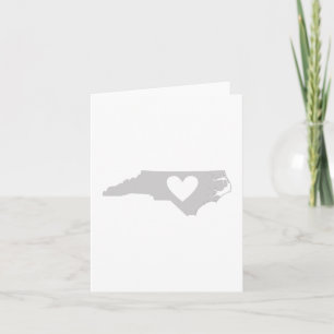 Heart North Carolina state silhouette Note Card