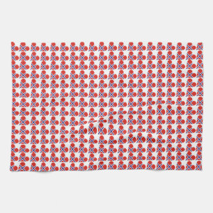 Heart Norway Flag Pattern Kitchen Towel