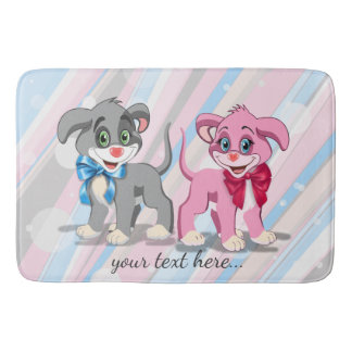 Heart Nose Puppies Cartoon Bath Mat