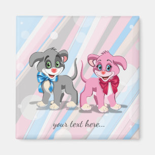 Heart Nose Puppies Cartoon Magnet
