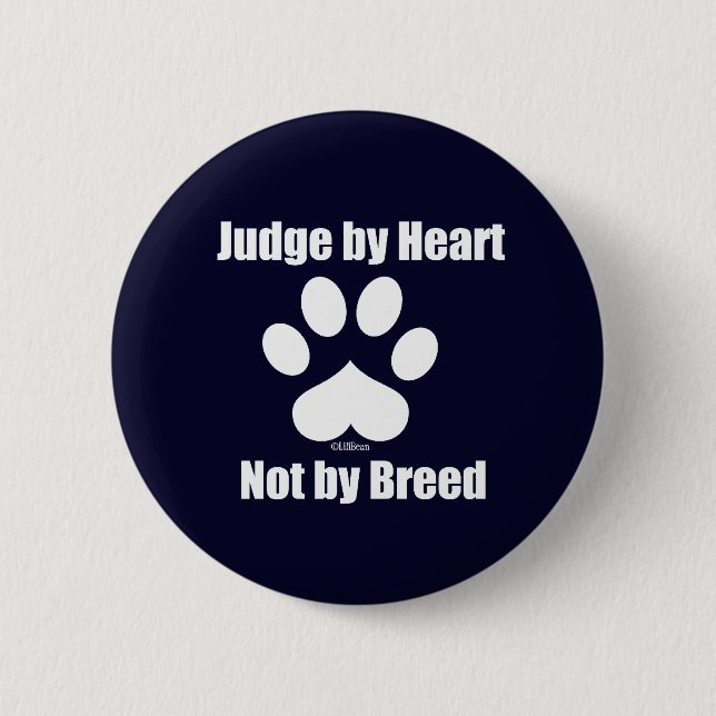 Heart Not Breed - Navy 2 Inch Round Button (Front)