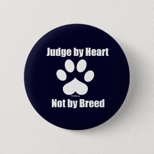 Heart Not Breed - Navy 2 Inch Round Button