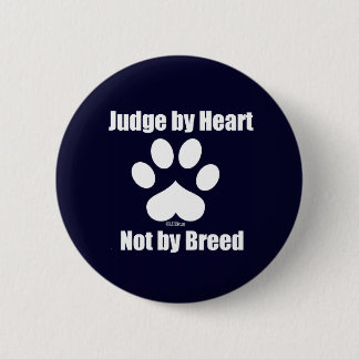 Heart Not Breed - Navy 2 Inch Round Button