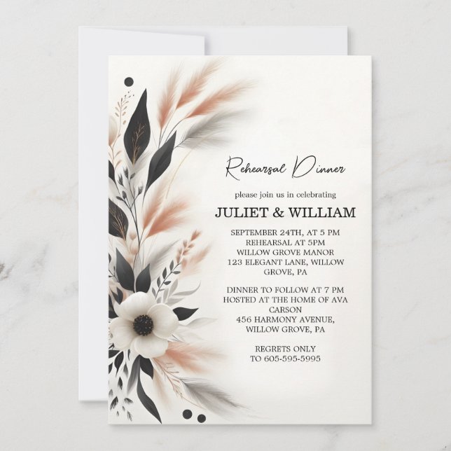 Heart Nothing Fancy Just Love Fun Rehearsal Dinner Invitation (Front)