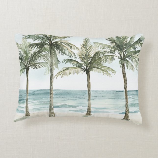 Heart Ocean Beach  Accent Pillow (Back)