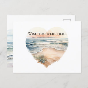 Heart Ocean Beach Postcard