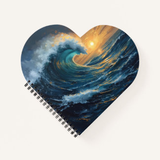 Heart Ocean Notebook | Aesthetic Spiral Notebook 