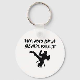 Heart of a black belt keychain