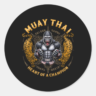 Heart Of A Champion - Kickboxing And Muay Thai Ang Classic Round Sticker