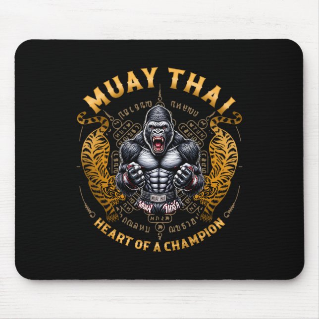 Heart Of A Champion - Kickboxing And Muay Thai Ang Mouse Pad (Front)