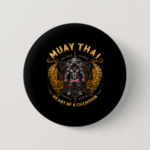 Heart Of A Champion - Kickboxing And Muay Thai Ele 2 Inch Round Button