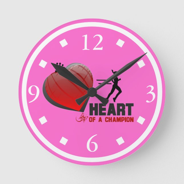 Heart Of A Champion Lady Runner Wall Clock (Front)