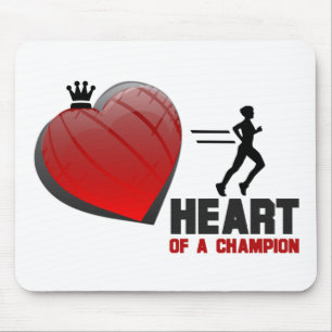 Heart of a Champion Running Mouse Pad