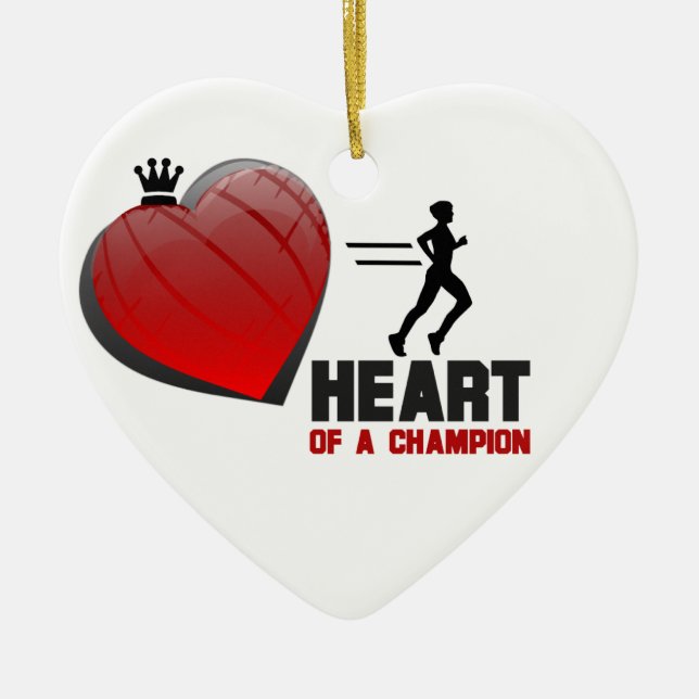 Heart of a Champion Running Ornament (Front)