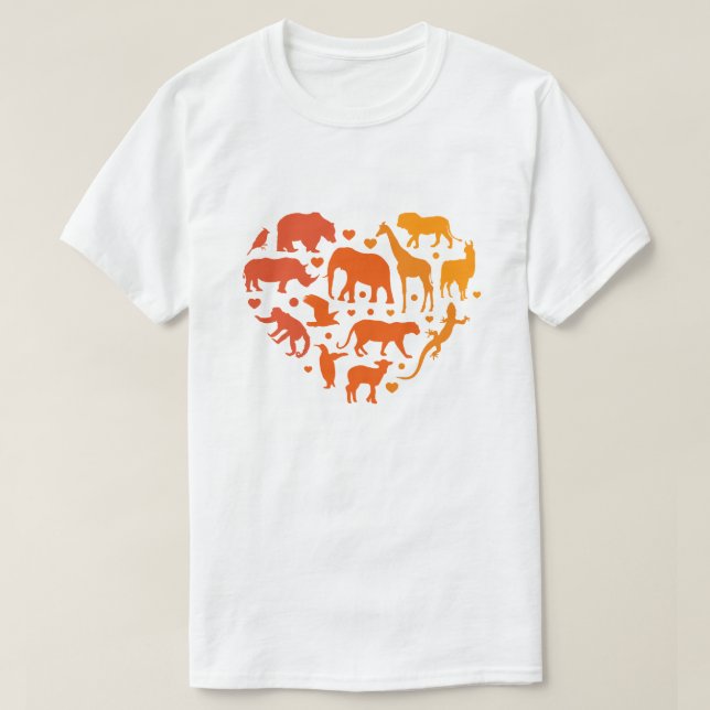 Heart of animals, Gift For Animals lovers T-Shirt (Design Front)
