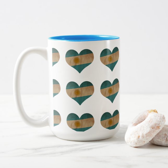 Heart of Argentina Two-Tone Coffee Mug (With Donut)
