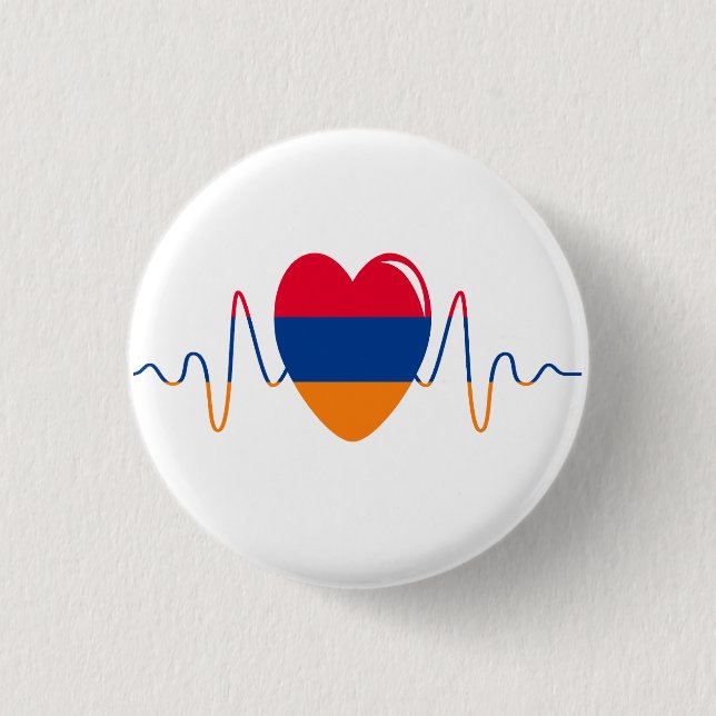 Heart of Armenia 1 Inch Round Button (Front)