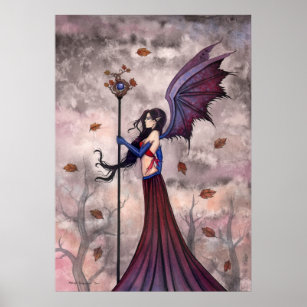Heart of Autumn Gothic Fairy Vampire Poster