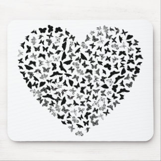 Heart of butterflies mouse pad