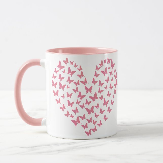 Heart of Capricious Butterflies Mug (Left)