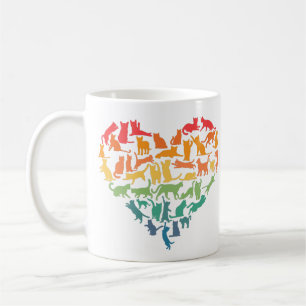 Heart of Cats Cat Lover Colourful Pets Coffee Mug