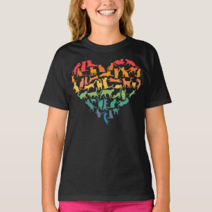 Heart of Cats Cat Lover Colourful Pets T-Shirt