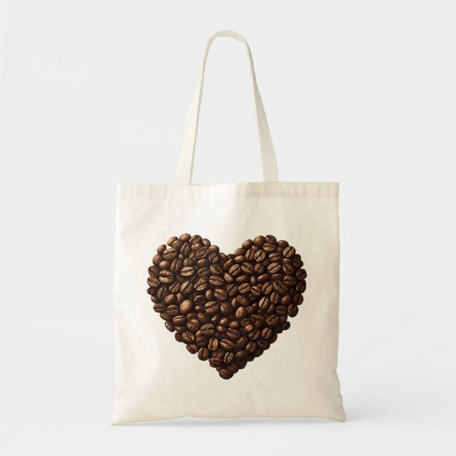 Heart of Coffee Beans Tote Bag (Front)