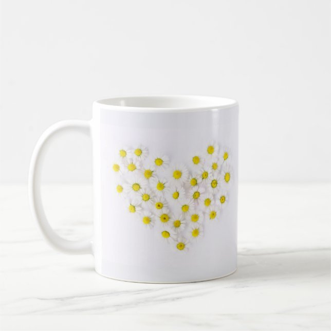 Heart of Daisies Floral Mug (Left)