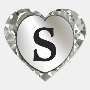 Heart Of Diamonds Add Any Monogram Seals Stickers