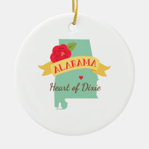 Heart Of Dixie Ceramic Ornament