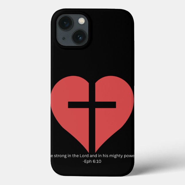 Heart of Faith Cross Phone Case – Ephesians 6:10 (Back)