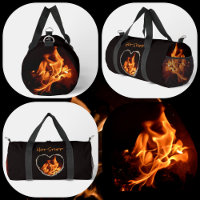 Heart of Fire Blazing Flames Photographic Black
