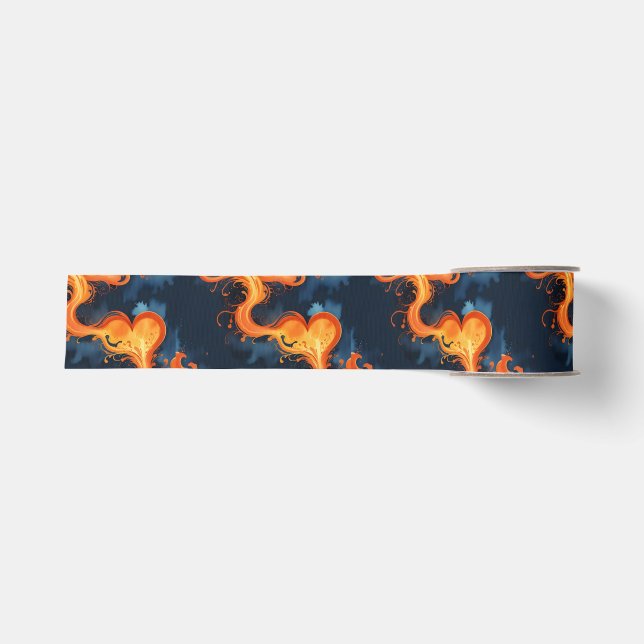 Heart of Flames Fire & Skies  Grosgrain Ribbon (Front)