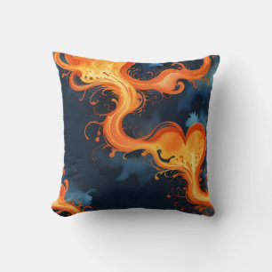 Heart of Flames Fire & Skies  Throw Pillow