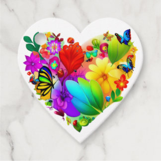 Heart of Flowers: A Colourful Floral Design Favour Tags