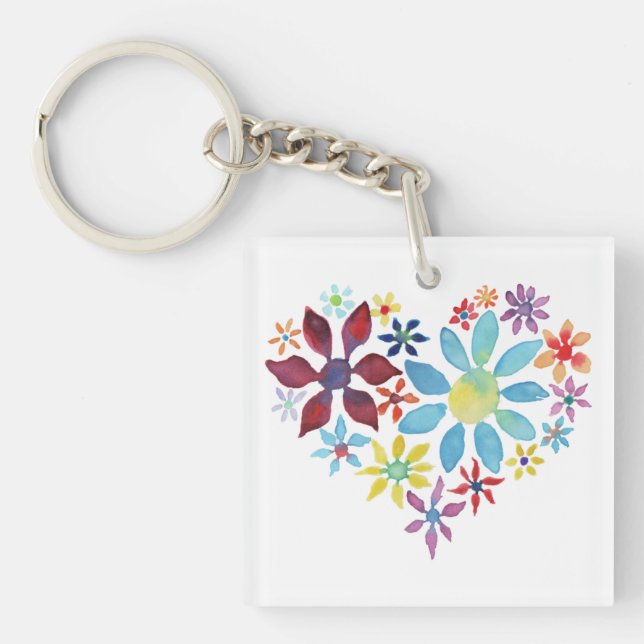 Heart of Flowers Keychain (Front)