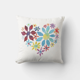 Heart of Flowers Throw Pillow
