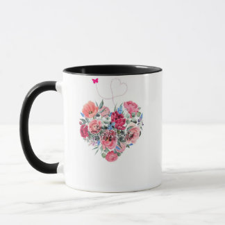 Heart of Flowers – watercolor bouquet Mug