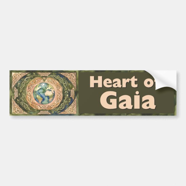 Heart of Gaia - Celtic Tree of Life Bumper Sticker (Front)