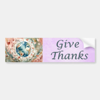 Heart of Gaia - Give Thanks Bumper Sticker