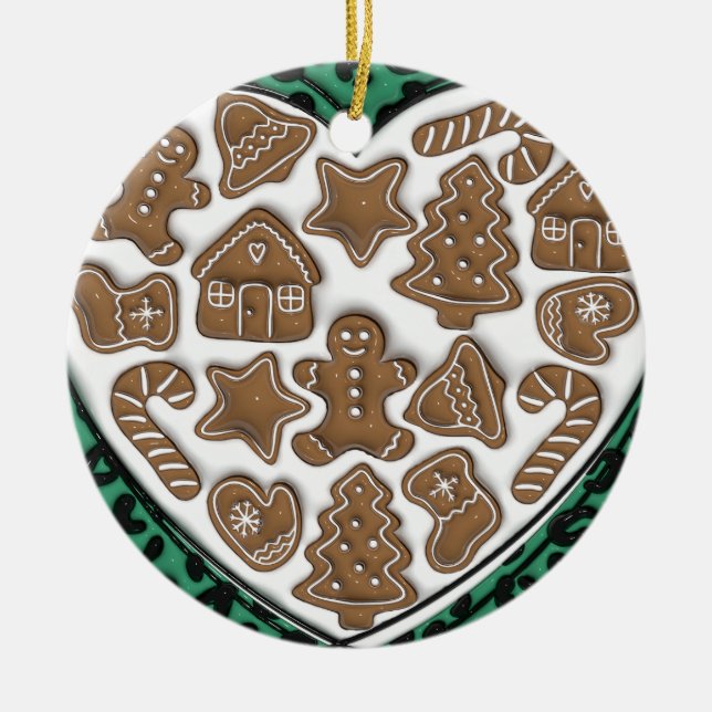  "Heart of Gingerbread Ornament" Ceramic Ornament (Front)