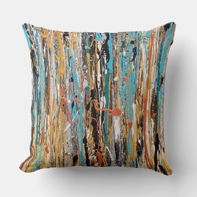 Heart of Gold 20 x 20 Cotton Throw Pillow (Front)