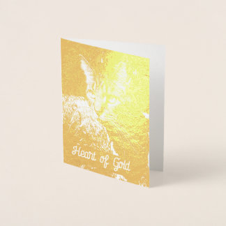 Heart of Gold Foil Kitty Card
