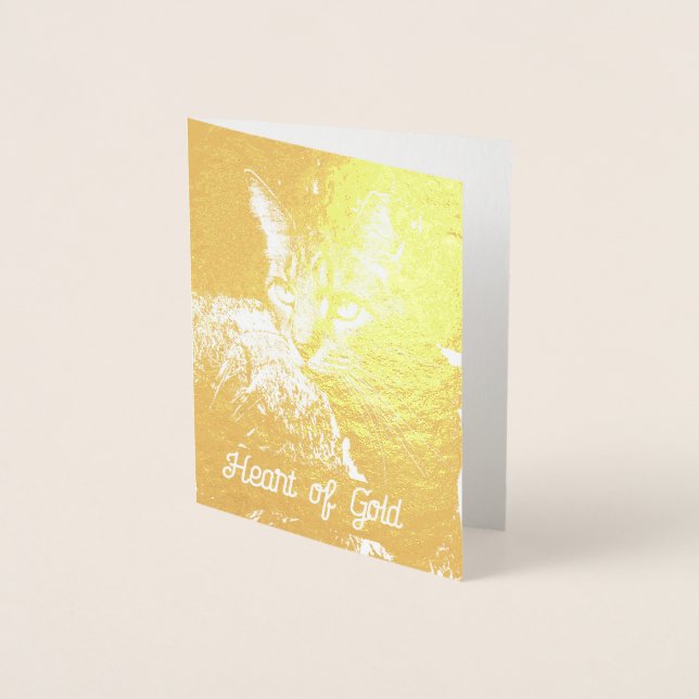 Heart of Gold Foil Kitty Card (Front)