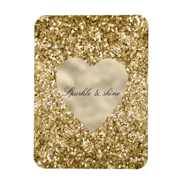 Heart of Gold Glitter Personalized    Magnet (Vertical)