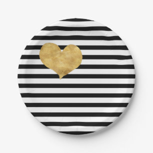 Heart of gold in french style   paper plate